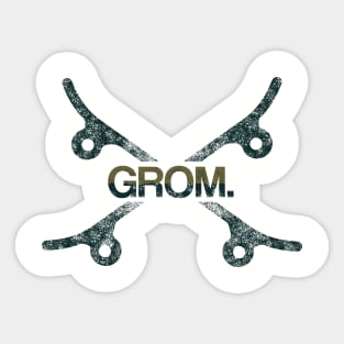 Grom skateboarder grunge print Sticker